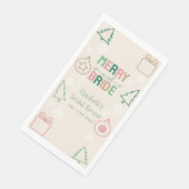 Fröhliche & Braut-Weihnachts-Brautparty Serviette (Ecke)