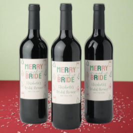 Fröhliche & Braut-Weihnachts-Brautparty Weinetikett