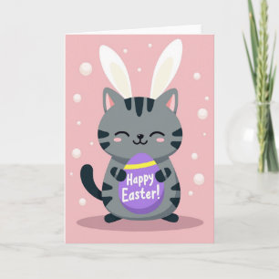 Fröhliche Bunny Kitty Grußkarte Karte