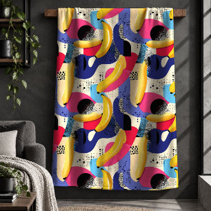 Fröhliche Bunte Funky-Bananen-Skizzen-Decke Sherpadecke