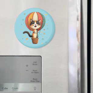 Fröhliche Bunte Katzen-Himmels-Abenteuer-Illustrat Magnet