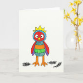 Fröhliche Bunte Kreatur Karte (Gelbe Blume)