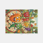Fröhliche Bunte Paprika Im Garten Fleece-Decke Fleecedecke (Vorderseite (Horizontal))