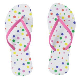 Fröhliche Bunte Punkte Flipflops Badesandalen