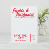 fröhliche, bunte Save the Date Hochzeit Einladung (Stehend Vorderseite)