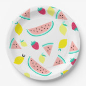 fröhliche, bunte Sommerfrüchte Pappteller (Vorderseite)