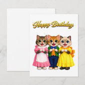 Fröhliche bunte viktorianische Kätzchen-Geburtstag (Vorne/Hinten)