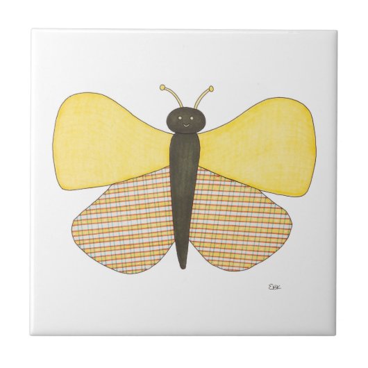 Fröhliche Butterfly Art Tile-Erin Brie Keramik Fliese (Vorderseite)
