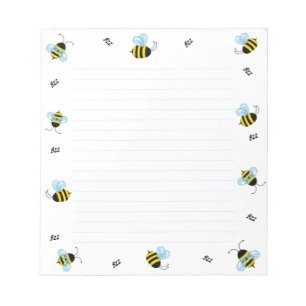 Fröhliche Buzzing Bienen reguliert Notizblock