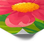 Fröhliche Cartoon Bee umgeben von hellen Blume Poster (Ecke)