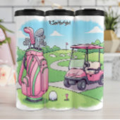Fröhliche Cartoon Golf Szene Thermosbecher