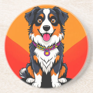 Fröhliche Cartoon-Hund-Illustration Getränkeuntersetzer