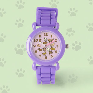 Fröhliche Cartoon-Hunde-Uhr für Kinder Armbanduhr