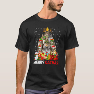 Fröhliche Catmas Cat Mutti Cat Vati Weihnachten No T-Shirt
