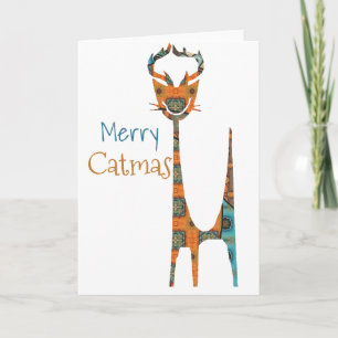 Fröhliche Catmas-Karte zum Falten Karte