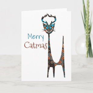 Fröhliche Catmas-Karte zum Falten Karte