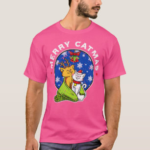 Fröhliche Catmas Niedlich Cats Weihnachten T-Shirt
