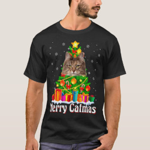 Fröhliche Catmas Weihnachten Norwegische Waldkatze T-Shirt