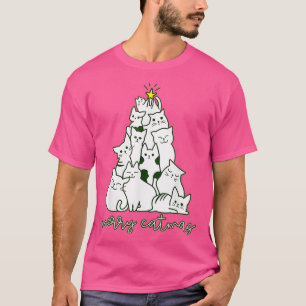 Fröhliche Catmas Weihnachtsbaum Winterkatzen Santa T-Shirt