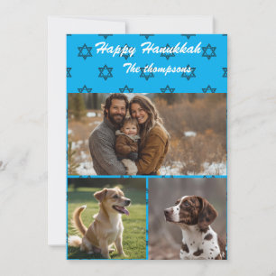 Fröhliche Chanukka-Familienkarte Foto personalisie Feiertagskarte