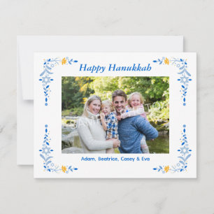 Fröhliche Chanukka Flach-Foto-Feiertagskarte Feiertagskarte
