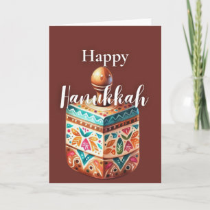 Fröhliche Chanukka-Grußkarte - Dreidel Karte