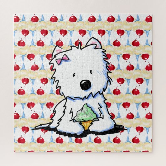 Fröhliche Cherry Westie Puzzle (Vertikal)