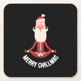 Fröhliche Chillmas meditierender Zen-Weihnachtsman Rechteckiger Pappuntersetzer