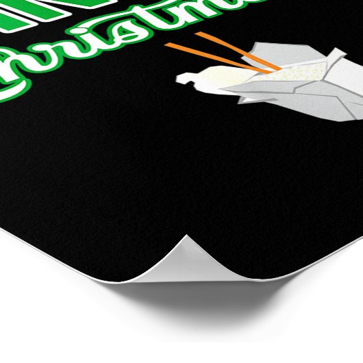 Fröhliche chinesische Weihnachten Xmas Lustiges Re Poster (Ecke)