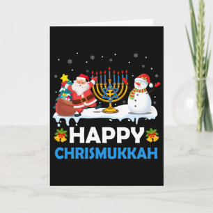 Fröhliche Chrismukkah Chanukka Spaß Frohe Weihnach Karte