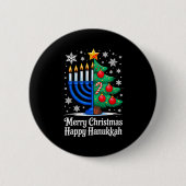 Fröhliche Chrismukkah Frohe Weihnachten Hanukkah Ü Button (Vorderseite)