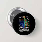 Fröhliche Chrismukkah Frohe Weihnachten Hanukkah Ü Button (Vorne & Hinten)