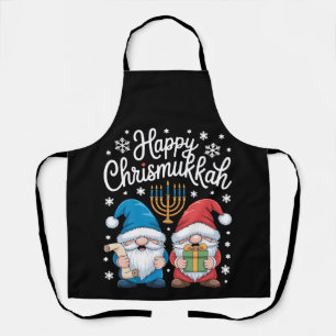 Fröhliche Chrismukkah Gnome Menora Chanukka Xmas Schürze