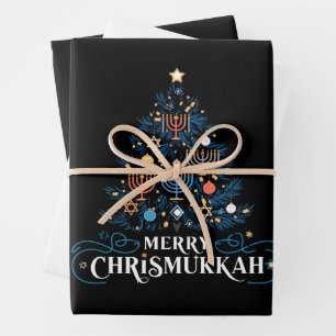 Fröhliche Chrismukkah jüdische Feiertage Chanukka Geschenkpapier Set
