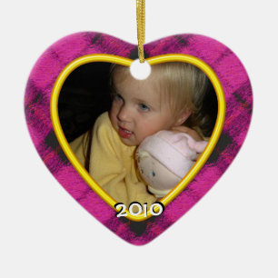 Fröhliche Christma karierte Foto-Verzierung Keramik Ornament