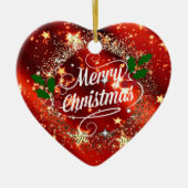 Fröhliche Christmans, Glitzer und Glanz, Keramik Ornament (Vorne)