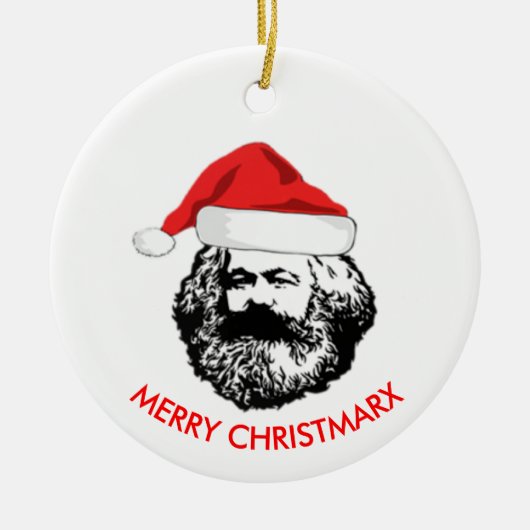 Fröhliche Christmarx Keramik Ornament (Vorne)