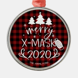 Fröhliche ChristMask Lustig 2020 Covid Pandemie Ornament Aus Metall