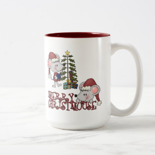 Fröhliche Christmaus mit Baum Zweifarbige Tasse
