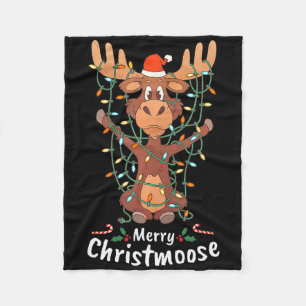 Fröhliche Christmoose Weihnachten Elch Xmas Baumli Fleecedecke