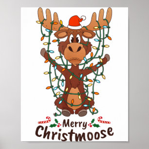 Fröhliche Christmoose Weihnachten Elch Xmas Lichte Poster