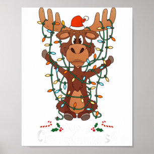 Fröhliche Christmoose Weihnachten Elche Xmas Baum Poster