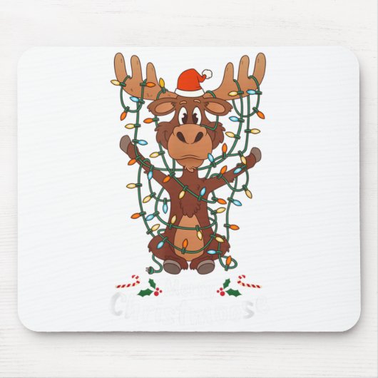 Fröhliche Christmoose Weihnachten Mooses Xmas Baum Mousepad (Vorne)