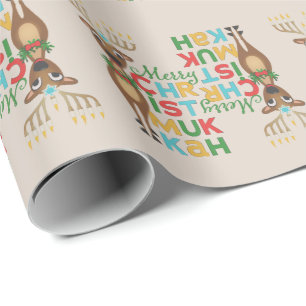 Fröhliche Christmukkah-Rentiere Geschenkpapier