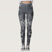 Fröhliche Christusmas-Tafel-WeihnachtsKalligraphie Leggings (Vorderseite)