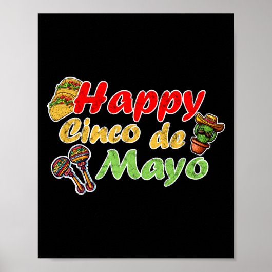 Fröhliche cinco de mayo lustige Mexiko-Feier Poster (Vorne)