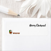 Fröhliche Cluckmas! Santa Claus und Chickens Label (Insitu)