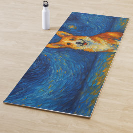 Fröhliche Corgi-Post-Impressionisten-Geschenke mit Yogamatte