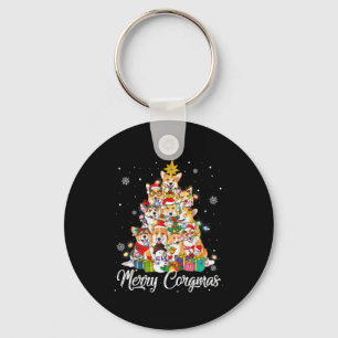 Fröhliche Corgmas Corgi Weihnachtsbaum Lichterfee Schlüsselanhänger