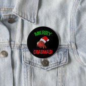 Fröhliche Crabmas! Funny Christmas Hermit Crab Lov Button (Beispiel)